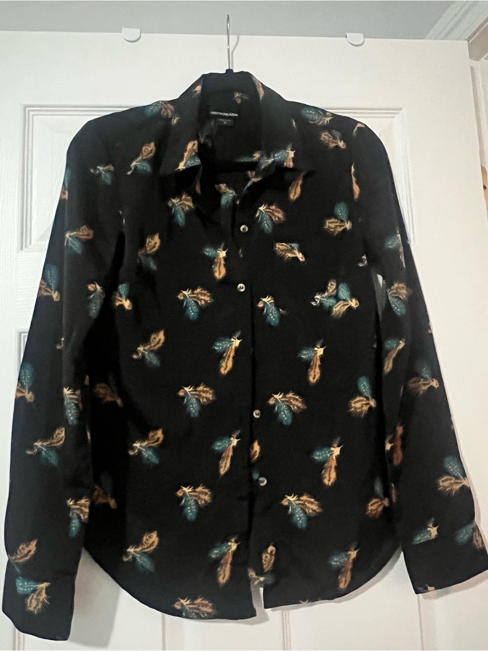Obey Propaganda Black Feather Print Button-Up Shirt